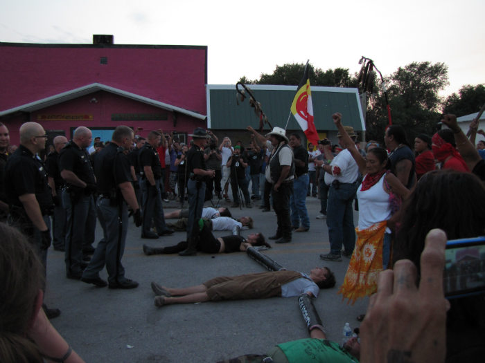 Protesters get arrested for standing up to predatory liquor stores in White Clay, Nebraska