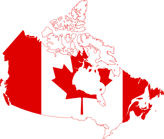 709px Canada flag map svg