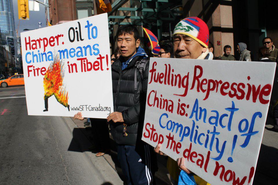 Nexen protest placards