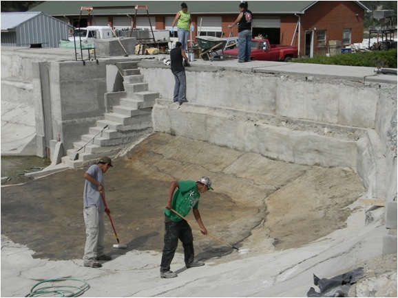 Mescalero Apache Tribe’s holding pond can contain 500,000 gallons of water and nourishes the community garden. (Photo courtesy Mescalero Apache Tribe)