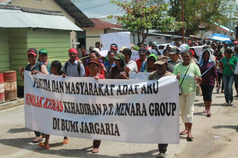 A demonstration against the Menara Group in Dobo, the largest town in Aru