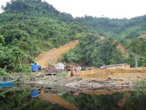 Scene of the mystery fire – logging camp at Sebangan