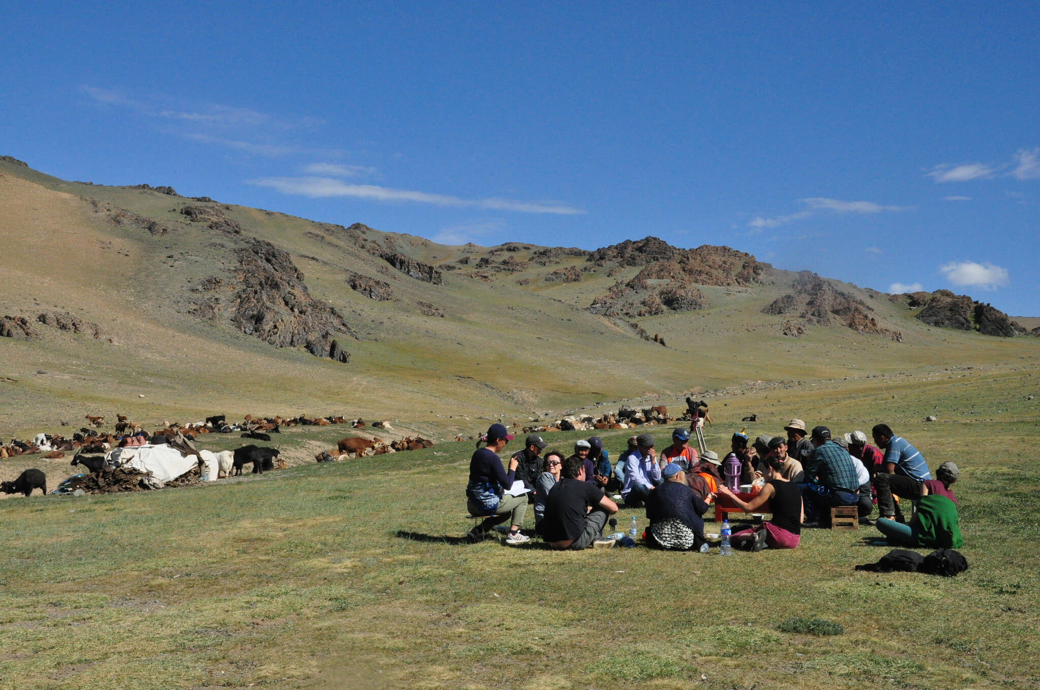A visit to locals living near the Tayan Nuur iron ore mine - not far from the Chinese border in the Govi-Altai province in Mongolia.  Photo:  Bankwatch