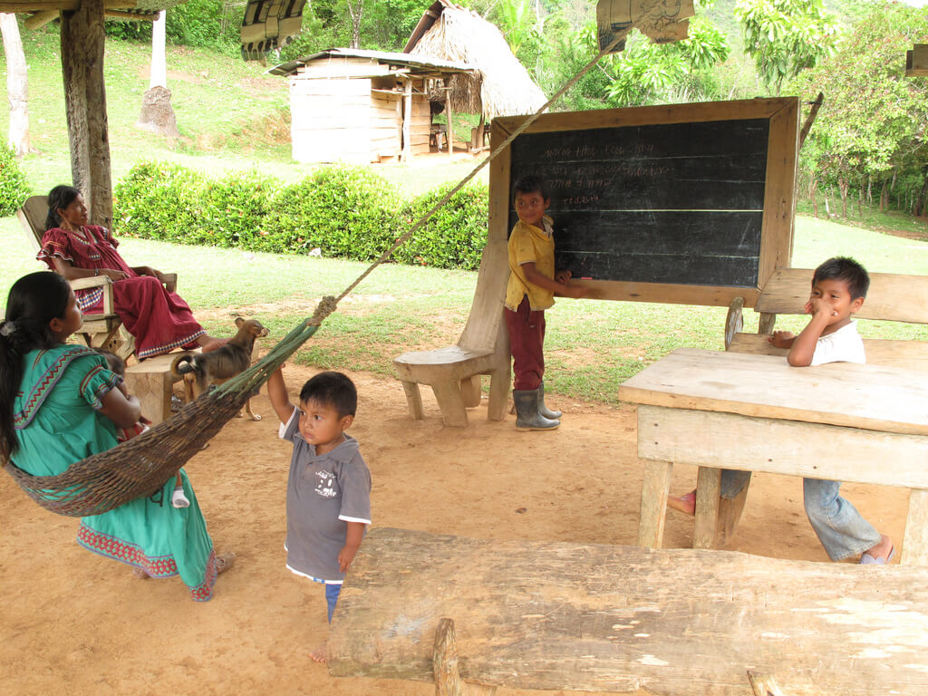 The ancient Ngabere language is taught at this school house in Kiad, (Photo: Richard Arghiris)