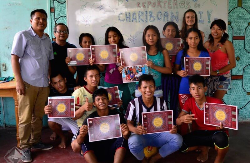Chariboan Joi youth with certificates following the citizen journalism training. Photo provided by the project.