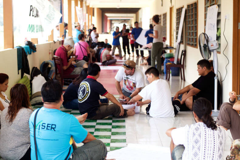 Participants sharing their experiences through workshops at the village of Tanjung Tepalit
