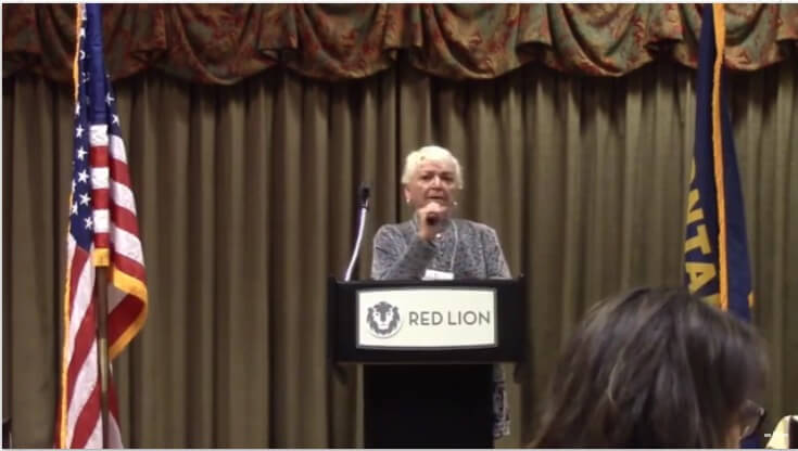 CERA board member Elaine Willman speaking at the September 26, 2015 CERA “Regional Education Conference” held at the Red Lion Hotel in Kalispell, MT