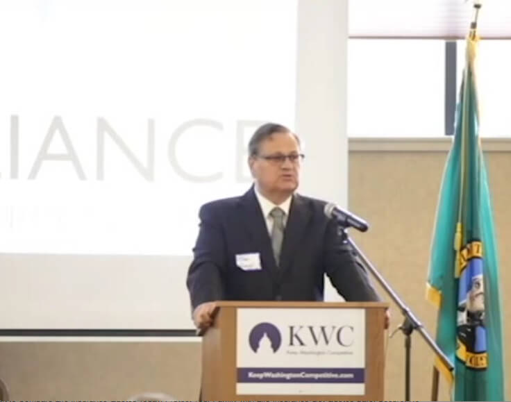 Brad Owens speaking at the June 22, 2015 NWJA-sponsored event, “Rebuilding the Middle Class: Working Families and Wages in Northwest Washington and the State,” in Bellingham, WA.