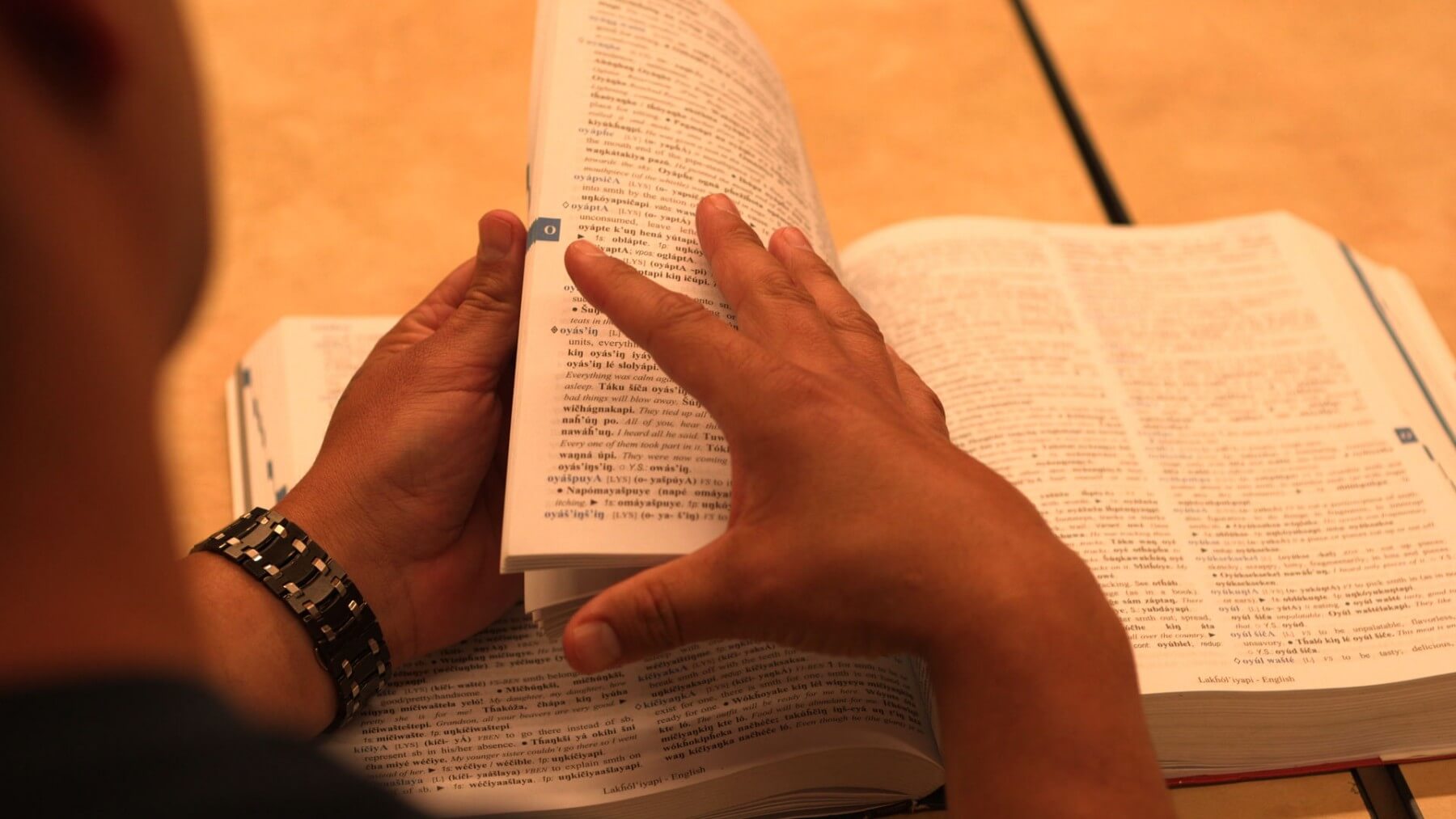Consulting the New Lakota Dictionary (Photo: Florentine Films/Hott Productions)