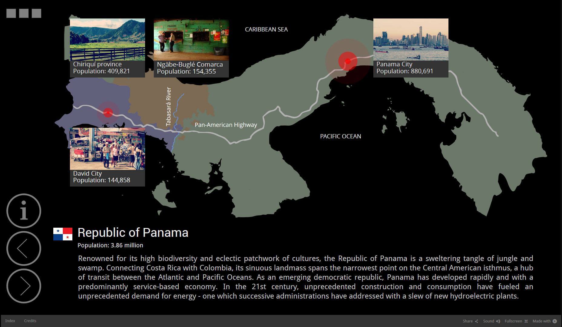  Screenshot from an experimental webdoc by Richard Arghiris