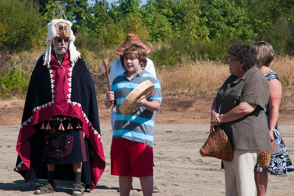 Indigenous youth sings