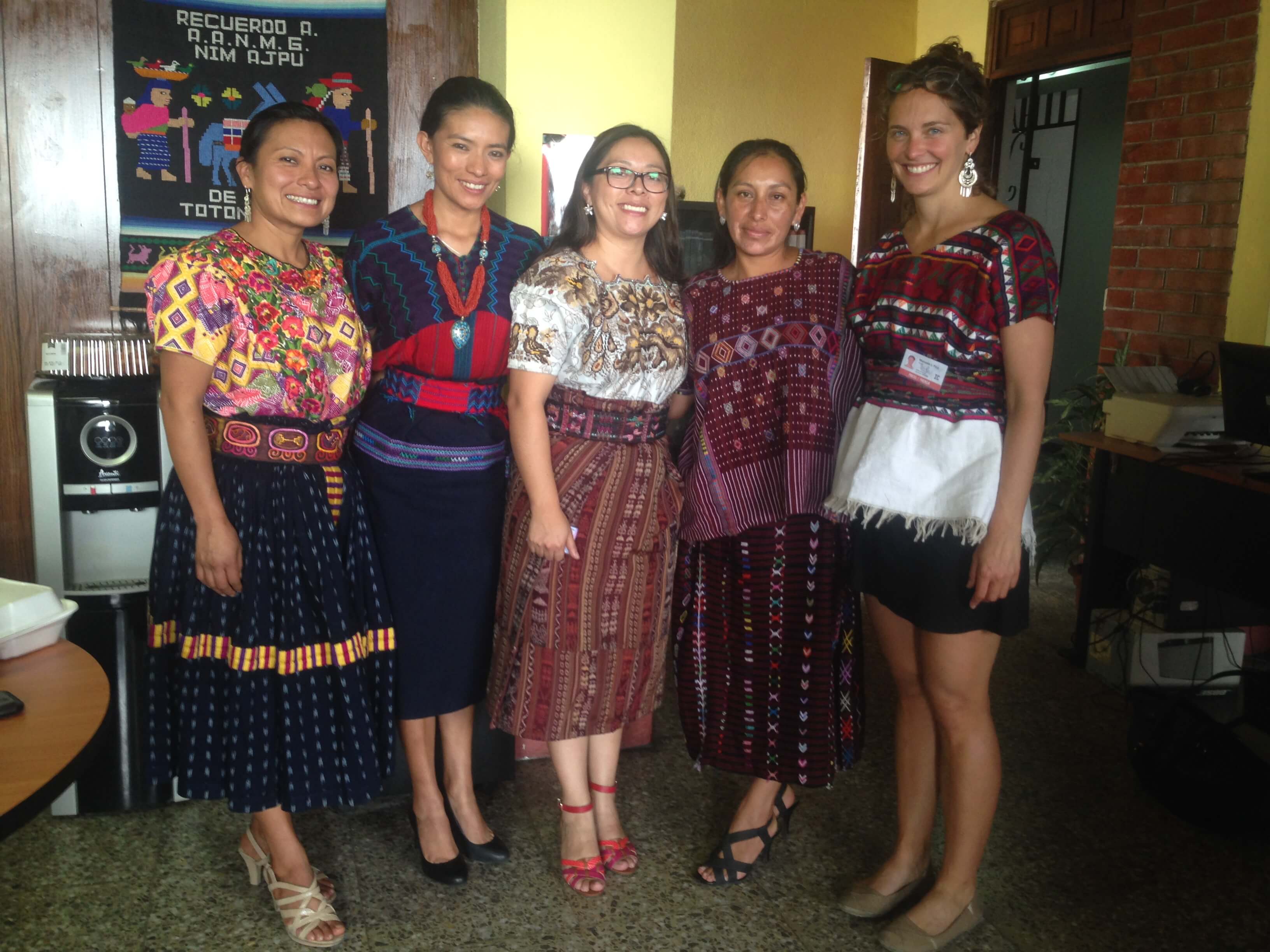 Nim Ajpu lawyers Angelina Aspuac, Ixquik Poz, Mellina Salvador, and  Rosa Ixcol  with Manuela Picq (right). Photo: José Agry Sian