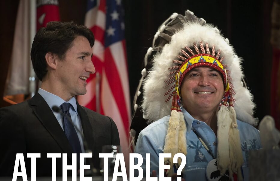 At the table