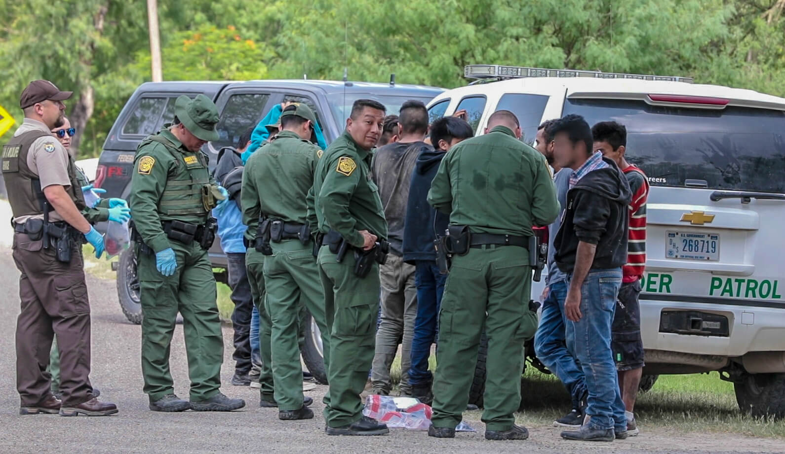 Border Patrol detainment in the Rio Grande Valley, San Juan TX.