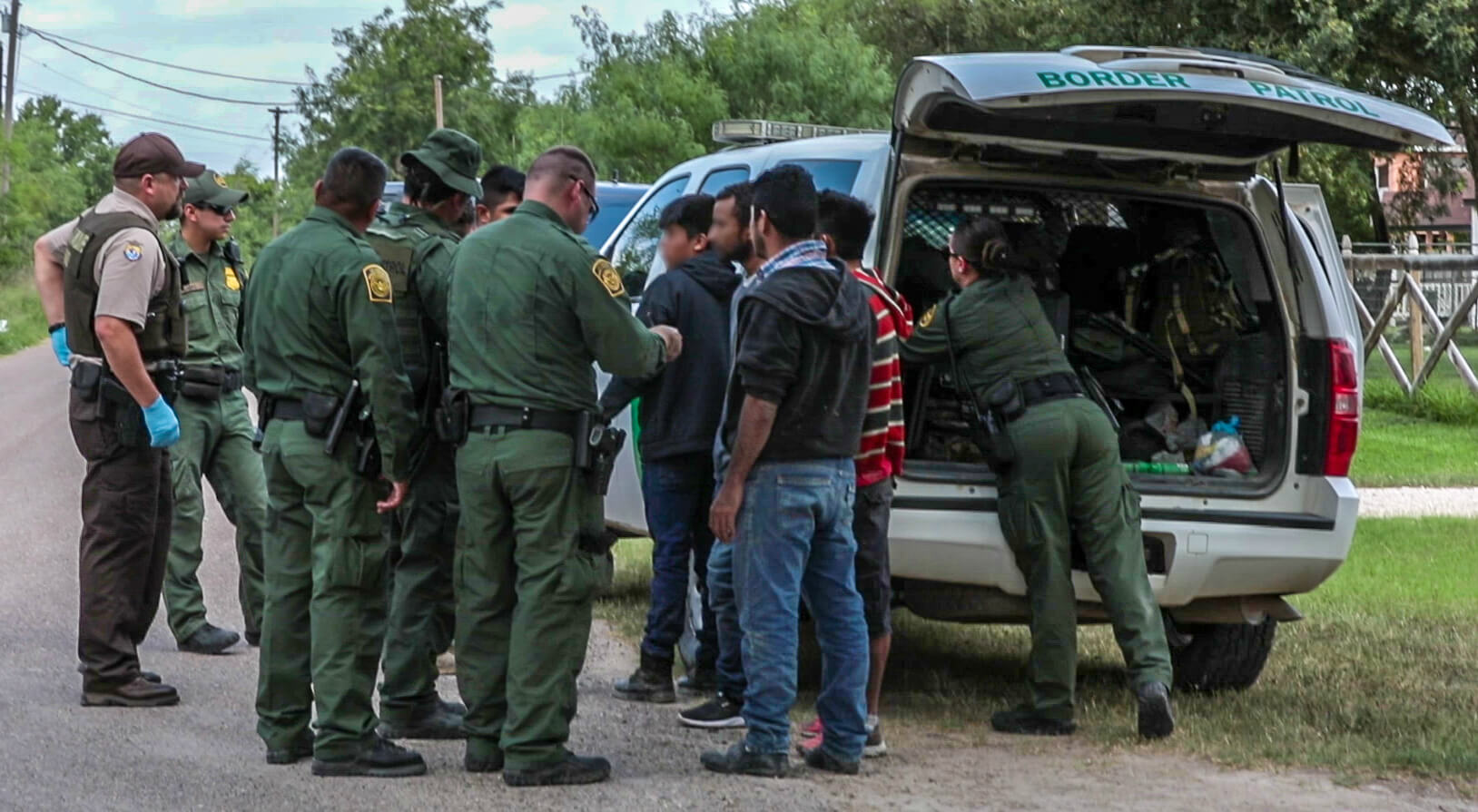 Border Patrol detainment in the Rio Grande Valley, San Juan TX.