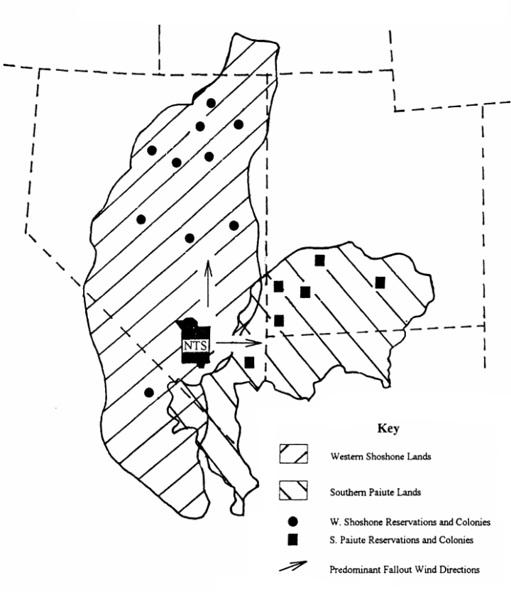 map showing the traditional lands of the Western Shoshone