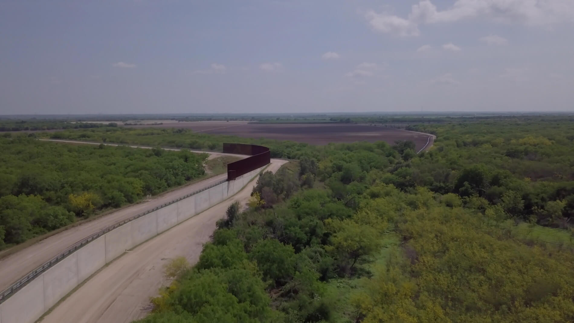 Section of Border wall in Rio Grande Valley.