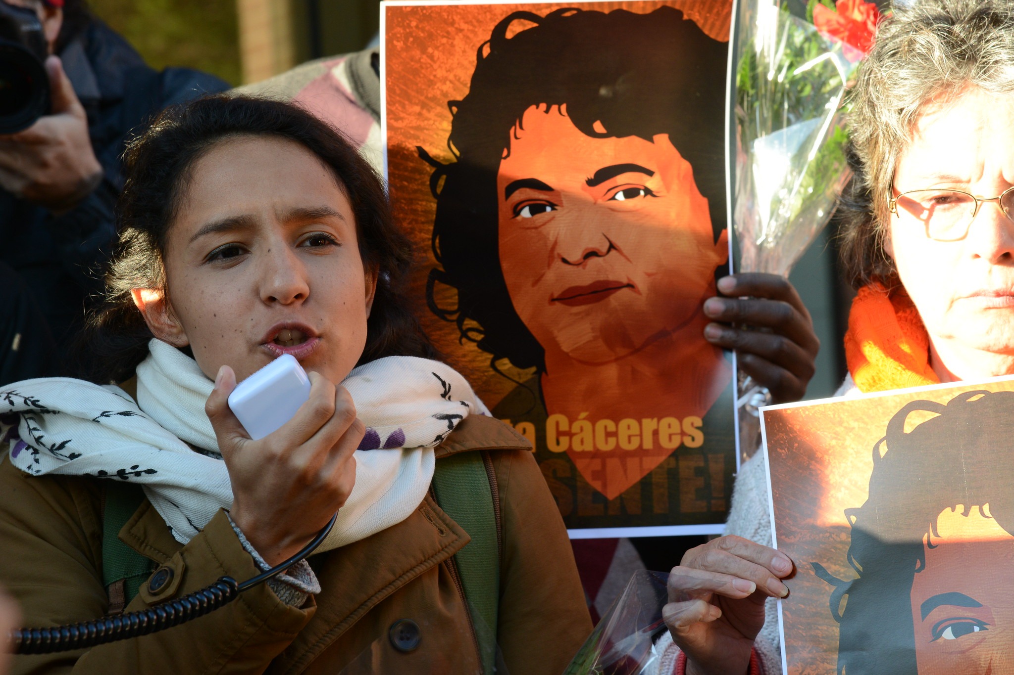 Speaking through the megaphone: Berta Zúñiga Cáceres (daughter of Berta Cáceres)