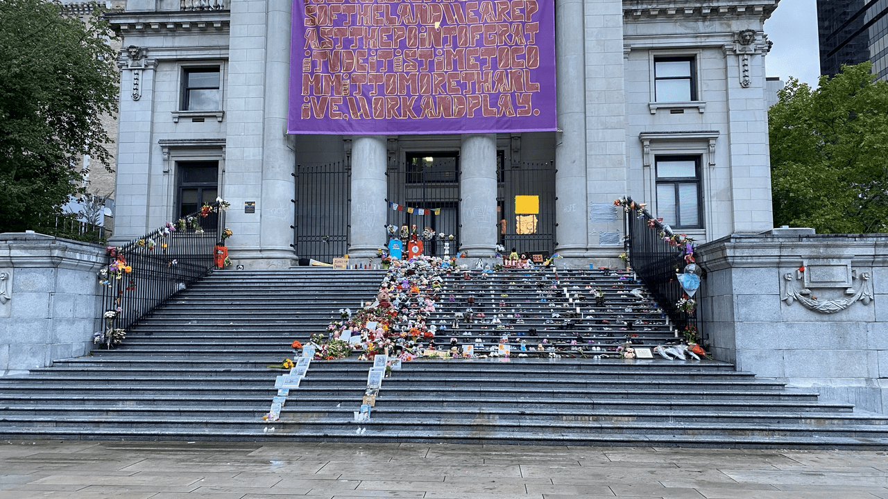 Vancouver art gallery community memorial on the 215 buried children at kamloops residential school
