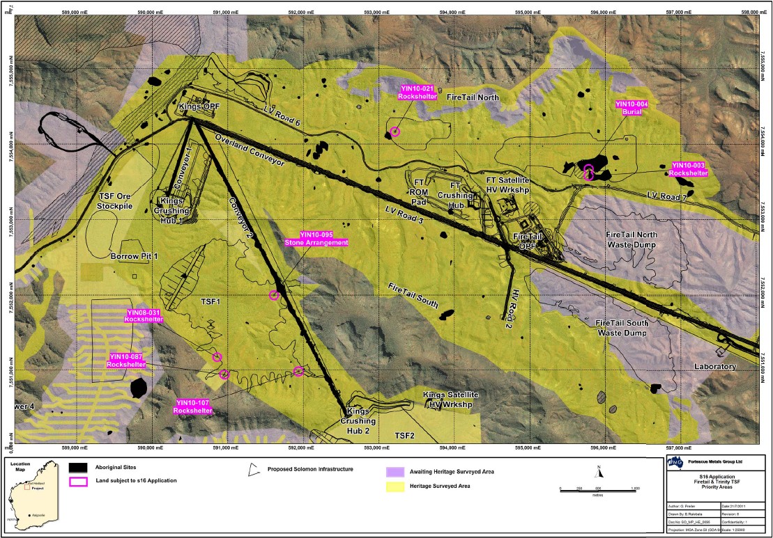 Map of Yindjibarndi burial sites