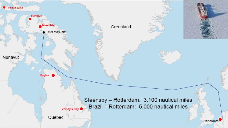 Proposed Shipping Route Mary River Iron Ore Project