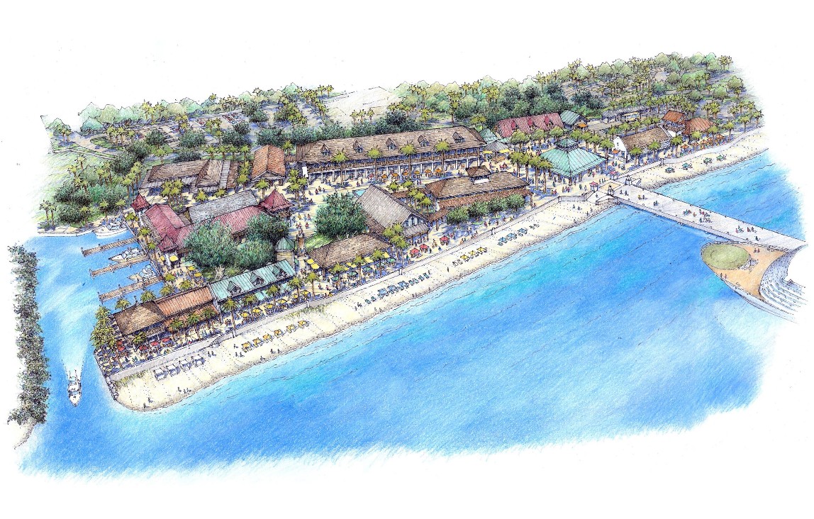 Oceanfront commercial center artists rendering